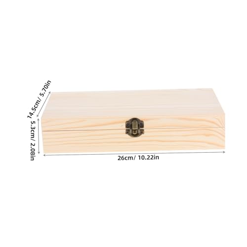 TIDTALEO Holzbox mit Klappdeckel und Verschluss Rustikale Aufbewahrungsbox aus Unbehandeltem Holz Handgefertigte Schmuck Rezeptkartenbox Vielseitige Kiste für Kleine Gegenstände Unbemalte TIDTALEO Holzbox mit Klappdeckel und Verschluss Rustikale Aufbewahrungsbox aus Unbehandeltem Holz Handgefertigte Schmuck Rezeptkartenbox Vielseitige Kiste für Kleine Gegenstände Unbemalte von TIDTALEO