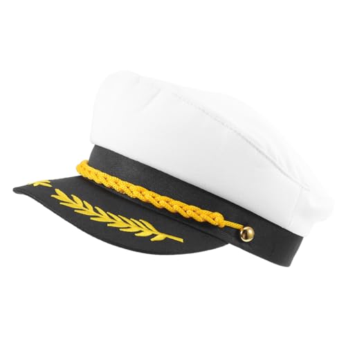 TIDTALEO Retro Weiße Matrosenmütze mit Flachem Oberteil für Herren Atmungsaktive Kapitänsmütze für Yachtpartys Karneval Vielseitiges Kostümzubehör Unisex TIDTALEO Retro Weiße Matrosenmütze mit Flachem Oberteil für Herren Atmungsaktive Kapitänsmütze für Yachtpartys Karneval Vielseitiges Kostümzubehör Unisex von TIDTALEO