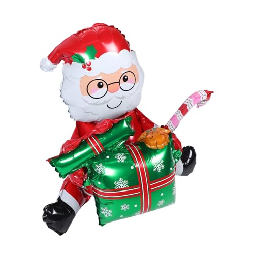 TIDTALEO Weihnachtsmann Ballon Großer Weihnachtsballon Woo Ballon Dekoration Aufblasbare Weihnachtsdekorationen Feiertagszahl Frohe Weihnachten Folienballons Ballonglieder Und Grüne von TIDTALEO