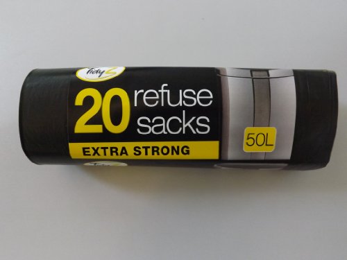 Tidyz Müllbeutel, extra stark, 50 l, Schwarz, 20 Stück Tidyz Müllbeutel, extra stark, 50 l, Schwarz, 20 Stück von TIDYZ