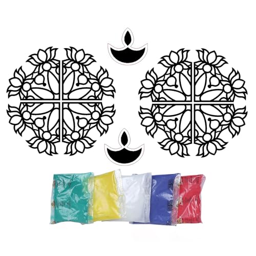 TIED RIBBONS Rangoli Mats for Decoration, Front Decor | 12 Inch, Set of 2 | Wooden DIY Floral Easy to Use Rangoli Template | Easy to Fill Wooden MDF Rangoli Boards for Diwali Decorations for House TIED RIBBONS Rangoli Mats for Decoration, Front Decor | 12 Inch, Set of 2 | Wooden DIY Floral Easy to Use Rangoli Template | Easy to Fill Wooden MDF Rangoli Boards for Diwali Decorations for House von TIED RIBBONS