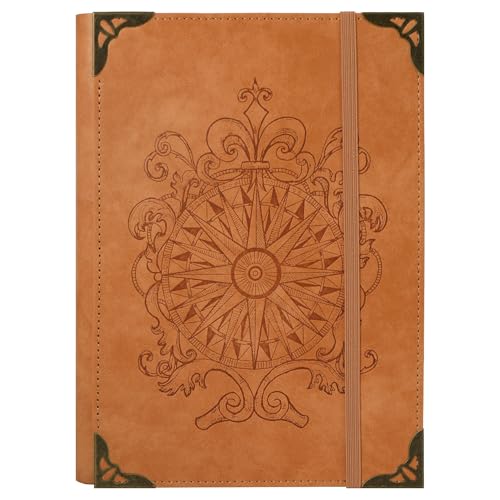 TIEFOSSI A5-Ringbuch mit 6 Ringen Tagebuch für Frauen und Männer, Hardcover Notizbuch aus PU-Leder, Kompass Vintage Notizbücher, College Lineatur für Schule, Arbeit, Reise & Organisation TIEFOSSI A5-Ringbuch mit 6 Ringen Tagebuch für Frauen und Männer, Hardcover Notizbuch aus PU-Leder, Kompass Vintage Notizbücher, College Lineatur für Schule, Arbeit, Reise & Organisation von TIEFOSSI