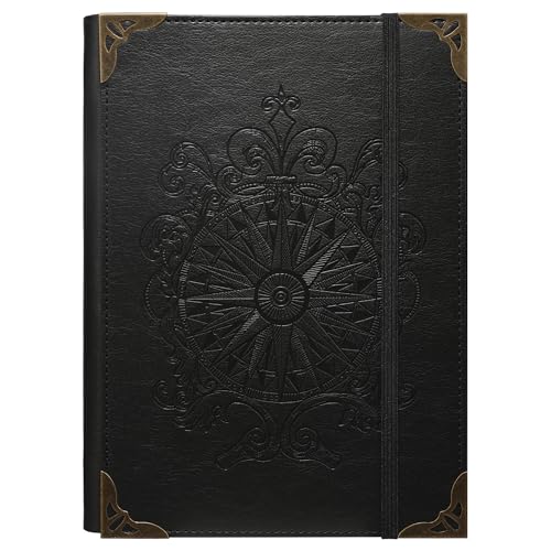 TIEFOSSI A5-Ringbuch mit 6 Ringen Tagebuch für Frauen und Männer, Hardcover Notizbuch aus PU-Leder, Kompass Vintage Notizbücher, College Lineatur für Schule, Arbeit, Reise & Organisation TIEFOSSI A5-Ringbuch mit 6 Ringen Tagebuch für Frauen und Männer, Hardcover Notizbuch aus PU-Leder, Kompass Vintage Notizbücher, College Lineatur für Schule, Arbeit, Reise & Organisation von TIEFOSSI