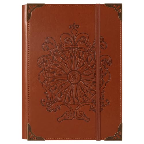 TIEFOSSI A5-Ringbuch mit 6 Ringen Tagebuch für Frauen und Männer, Hardcover Notizbuch aus PU-Leder, Kompass Vintage Notizbücher, College Lineatur für Schule, Arbeit, Reise & Organisation TIEFOSSI A5-Ringbuch mit 6 Ringen Tagebuch für Frauen und Männer, Hardcover Notizbuch aus PU-Leder, Kompass Vintage Notizbücher, College Lineatur für Schule, Arbeit, Reise & Organisation von TIEFOSSI