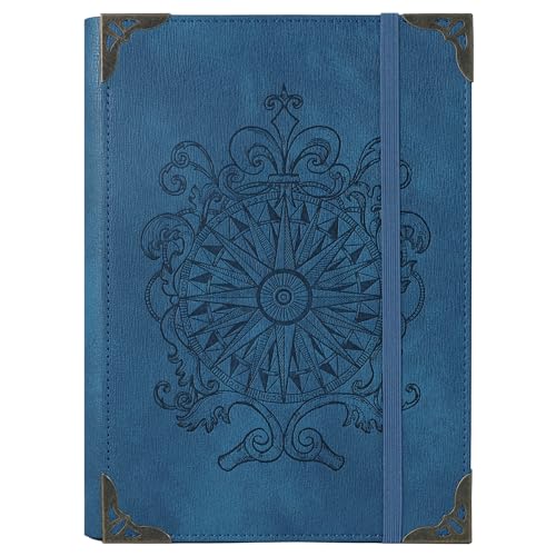 TIEFOSSI A5-Ringbuch mit 6 Ringen Tagebuch für Frauen und Männer, Hardcover Notizbuch aus PU-Leder, Kompass Vintage Notizbücher, College Lineatur für Schule, Arbeit, Reise & Organisation TIEFOSSI A5-Ringbuch mit 6 Ringen Tagebuch für Frauen und Männer, Hardcover Notizbuch aus PU-Leder, Kompass Vintage Notizbücher, College Lineatur für Schule, Arbeit, Reise & Organisation von TIEFOSSI