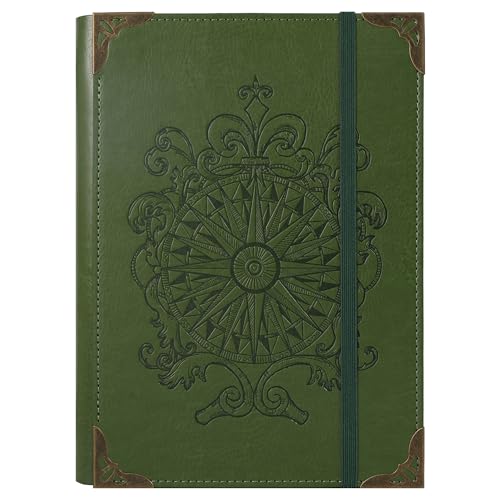 TIEFOSSI A5-Ringbuch mit 6 Ringen Tagebuch für Frauen und Männer, Hardcover Notizbuch aus PU-Leder, Kompass Vintage Notizbücher, College Lineatur für Schule, Arbeit, Reise & Organisation TIEFOSSI A5-Ringbuch mit 6 Ringen Tagebuch für Frauen und Männer, Hardcover Notizbuch aus PU-Leder, Kompass Vintage Notizbücher, College Lineatur für Schule, Arbeit, Reise & Organisation von TIEFOSSI
