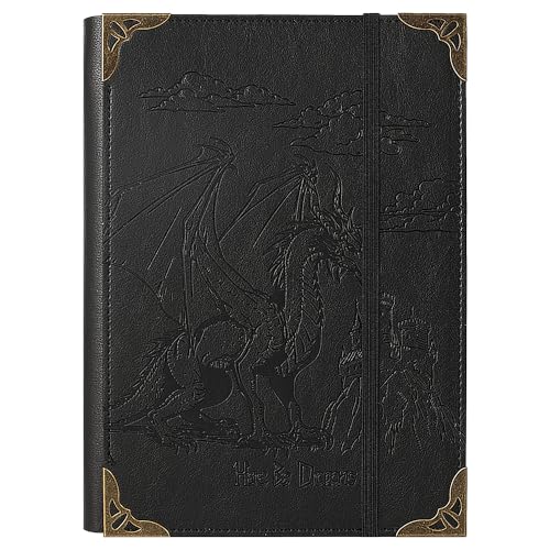 TIEFOSSI A5-Ringbuch mit 6 Ringen Tagebuch für Frauen und Männer, Hardcover Notizbuch aus PU-Leder, Vintage-Drachen-Notizbücher für Jungen, College Lineatur für Schule, Arbeit, Reise & Organisation TIEFOSSI A5-Ringbuch mit 6 Ringen Tagebuch für Frauen und Männer, Hardcover Notizbuch aus PU-Leder, Vintage-Drachen-Notizbücher für Jungen, College Lineatur für Schule, Arbeit, Reise & Organisation von TIEFOSSI