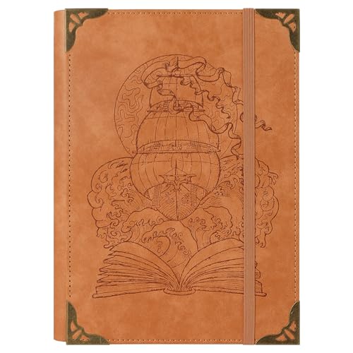 TIEFOSSI A5-Ringbuch mit 6 Ringen Tagebuch für Frauen und Männer, Hardcover Notizbuch aus PU-Leder, Vintage Schiff Notizbücher, College Lineatur für Schule, Arbeit, Reise & Organisation TIEFOSSI A5-Ringbuch mit 6 Ringen Tagebuch für Frauen und Männer, Hardcover Notizbuch aus PU-Leder, Vintage Schiff Notizbücher, College Lineatur für Schule, Arbeit, Reise & Organisation von TIEFOSSI