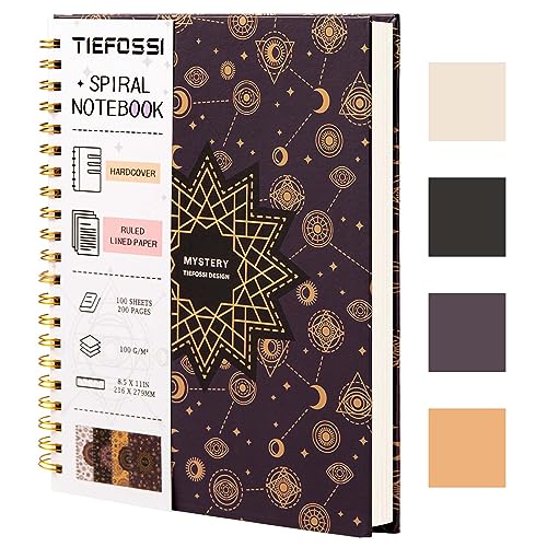 TIEFOSSI Spiral-Notizbuch, Tagebuch, großes College-Notizbuch mit Spiralbindung, 216 x 297 mm, drahtgebundenes Büro-Tagebuch, A4-Letter-Notizbuch für Arbeitsstudium, 100 g/m² dickes Papier von TIEFOSSI