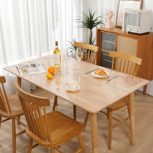 Tischdecke Transparent Tischfolie Glasklar Folie Outdoor Tischschutz Öl- und wasserdicht Abwaschbar PVC Folie Fettdicht Tischschutzfolie von TIEHAN