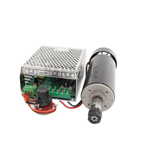TIEOAXFT 0,5 kW Klemmen Luftgekühlte Luftgekühlte Spindel ER11 Spannfutter CNC 500 W Spindelmotor + Stromversorgung Drehzahlregler(Package 4) von TIEOAXFT