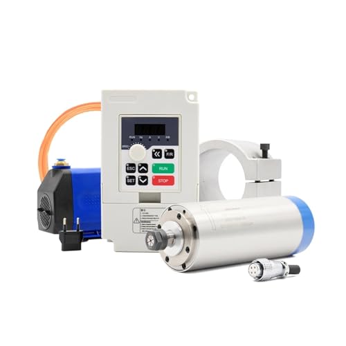 TIEOAXFT 1,5 kW ER16 Wassergekühlter Spindelsatz 80 x 220 mm, 0,01 mm Genauigkeit & 1,5 kW Frequenzantrieb & Halter & 75 W Pumpe(QL-VFD,220/v) von TIEOAXFT