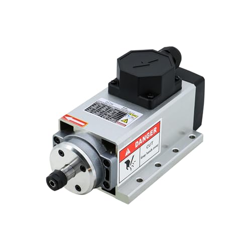 TIEOAXFT 110/V 220/V 1,5 kW ER11 Luftgekühlter Spindelmotor Quadratische luftgekühlte Frässpindel for CNC-Gravur-Holzbearbeitungsfräser(Termianl No Collect,110V) von TIEOAXFT