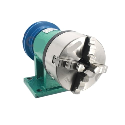 TIEOAXFT 125 spindel Maschine Drehmaschine Spindel Montage Mit Flansch Verbindung Platte Übergang Platte Spindel DREI-Kiefer Vier-Kiefer DIY Holzarbeiten(with 4-jaw Chuck) von TIEOAXFT