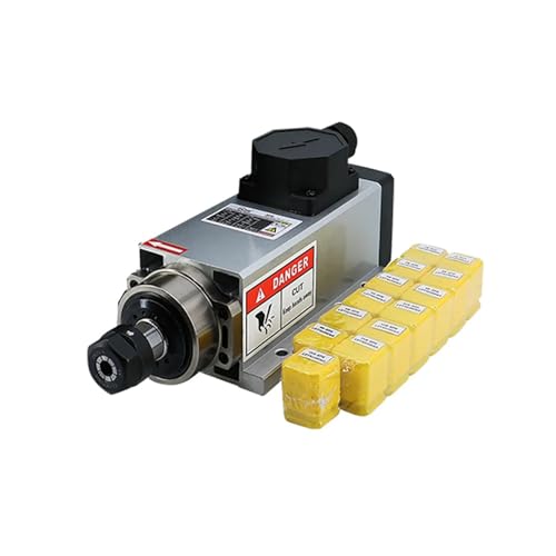 TIEOAXFT 2,2 kW 110/V 220/V 380 V 24000 U/min 400 H/z Quadratischer luftgekühlter Spindelmotor mit ER20-Sammelgehäuse for CNC-Holzbearbeitungsfräsmaschinen(Terminal Box Type,220V) von TIEOAXFT