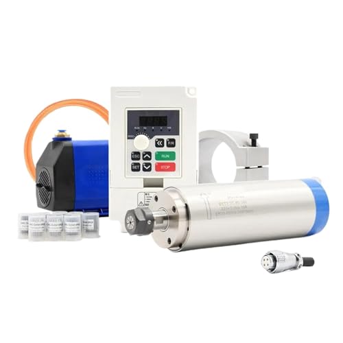 TIEOAXFT 2,2 kW wassergekühlter Spindelsatz 110/v / 220/v CNC-Motor 80 * 230 & Frequenzantrieb & 80-mm-Halterung & 75-W-Pumpe & 8 Stück Spannzangen(220/v,Steel Ball Bearing) von TIEOAXFT