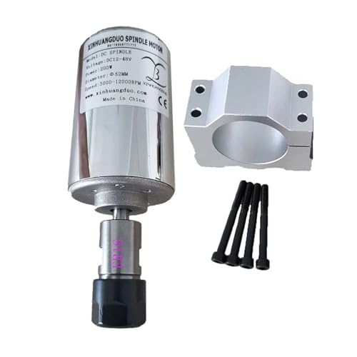 TIEOAXFT 200 W Graviermaschine Spindelmotor Luftkühlung CNC 0,2 KW Spindel Gleichstrommotor CNC Graviermaschine ER16 Spannzangen ER16-8MM(Package3) von TIEOAXFT