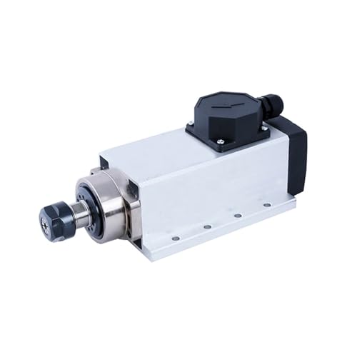 TIEOAXFT 220/V 1,5 KW ER11 CNC Vierkantspindel 1500W Luftgekühlter Motor CNC-Spindelmotor Werkzeugmaschinenspindel Stecker-/Kabelbox-Version(Cable Box Version) von TIEOAXFT