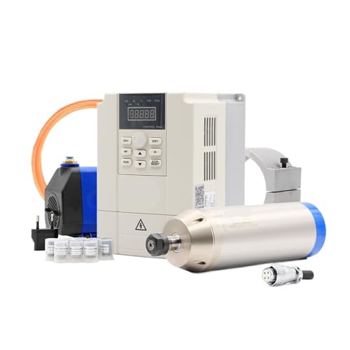 TIEOAXFT 3,2 kW ER20 Wassergekühlter Spindelmotor-Bausatz Bullet Type Wasserdicht & 4 kW Beste Motordrehzahlregelung & Halterung & Pumpe(380v,Ceramic Ball Bearing) von TIEOAXFT