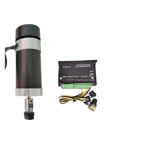 TIEOAXFT 48 V 500 W ER11/ER16 bürstenlose Spindel + 55-mm-Klemme mit Schrauben + 48-V-Treiber for bürstenlosen Motor + 48 VDC 10,5-A-Netzteil(Package 2,ER11) von TIEOAXFT