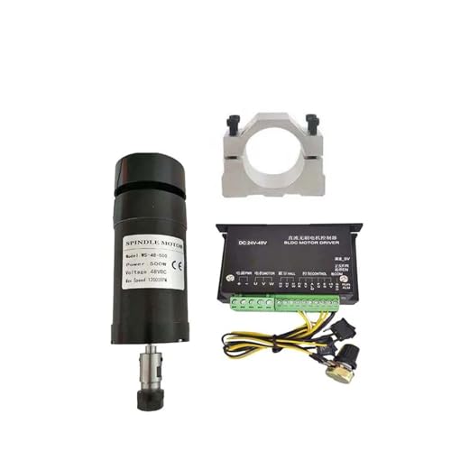 TIEOAXFT 48 V 500 W ER11/ER16 bürstenlose Spindel + 55-mm-Klemme mit Schrauben + 48-V-Treiber for bürstenlosen Motor + 48 VDC 10,5-A-Netzteil(Package 3,ER11) von TIEOAXFT