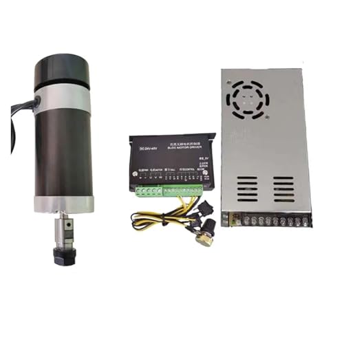 TIEOAXFT 48 V 500 W ER11/ER16 bürstenlose Spindel + 55-mm-Klemme mit Schrauben + 48-V-Treiber for bürstenlosen Motor + 48 VDC 10,5-A-Netzteil(Package 4,ER11) von TIEOAXFT