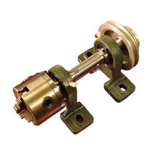 TIEOAXFT 80/100 Spindelflansch Durchgangsloch 19 mm Gehärtete und gehärtete Drehspindel for Holzbearbeitung, Holzperlen,(with Three jaw Chuck) von TIEOAXFT