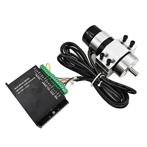 TIEOAXFT Bürstenlose Spindel, 48 V, 500 W, ER11, bürstenloser DC-Spindelmotortreiber, eingebauter Hall-Sensor mit 57-mm-Klemmhalterung(48V500W-4) von TIEOAXFT