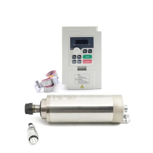 TIEOAXFT CNC-Fräsen, 2,2 kW ER20, wassergekühlter Spindelmotor-Bausatz, Durchmesser 80 mm, 0,01 mm Genauigkeit und Frequenzantrieb, 80-W-Pumpe, 80-mm-Halterung(ADD VFD) von TIEOAXFT