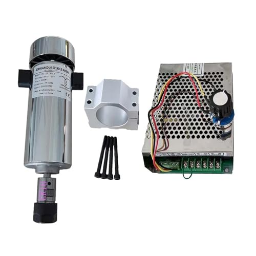 TIEOAXFT Luftgekühlter 0,8 kW DC110/V 20000 U/min CNC-Spindelmotor-Kit ER16/Spannfutter 800 W Spindelmotor + Drehzahlregler der Stromversorgung for Gravieren(Package 5 ER16) von TIEOAXFT
