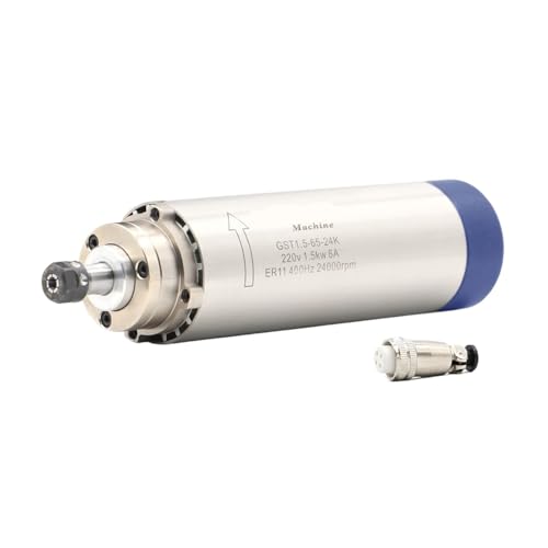 TIEOAXFT Maschine 1,5 kW ER11 Luftgekühlte Spindel 4 Stück Lager 24000 U/min Holzbearbeitungsspindelmotor 65 x 204 mm Luftkühlung 400 H/z(220/v) von TIEOAXFT