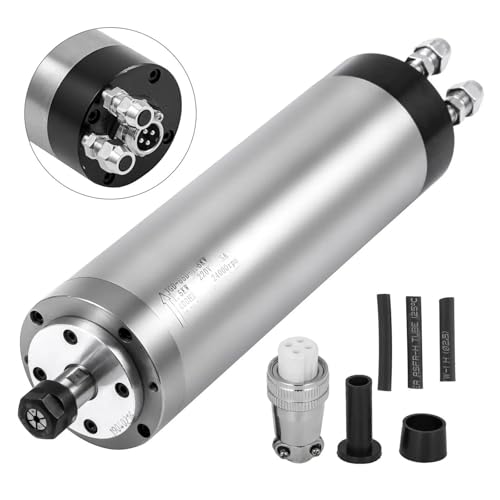 TIEOAXFT Wassergekühlter Spindelmotor 0,8 KW - 3 KW Hochgeschwindigkeits-ER11-ER20-Spannzange for CNC-Gravierfräsmaschine, Frequenzumrichter(1.5KW) von TIEOAXFT