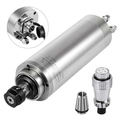 TIEOAXFT Wassergekühlter Spindelmotor 0,8 KW - 3 KW Hochgeschwindigkeits-ER11-ER20-Spannzange for CNC-Gravierfräsmaschine, Frequenzumrichter(2.2KW) von TIEOAXFT