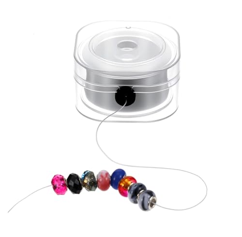 TIESOME 0,3 mm x 200m Elastisches Band für Armbänder, Elastische Schmuckfaden Transparente Armband Perlengarn Nähschnur Mit Zuleitungsdraht Und Organisationsetui für Armbänder Halsketten DIY Schmuck von TIESOME