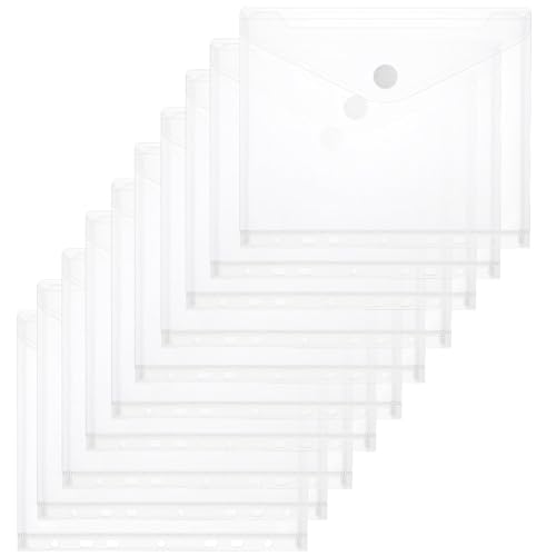 TIESOME 10 Stück Dokumententasche A5 Mit Abheftrand, 22,7 x 18 cm Umschlagmappen zum Abheften mit Klettverschluss Dokumentenmappe Sichttaschen Sammelmappen Wasserdicht 7 Löcher für Quittungen TIESOME 10 Stück Dokumententasche A5 Mit Abheftrand, 22,7 x 18 cm Umschlagmappen zum Abheften mit Klettverschluss Dokumentenmappe Sichttaschen Sammelmappen Wasserdicht 7 Löcher für Quittungen von TIESOME