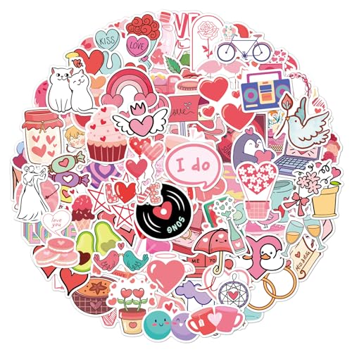 TIESOME 100 Stück rosa Herz Aufkleber, Liebes Aufkleber süße Scrapbook ästhetische Aufkleber Wasserflaschen Aufkleber wasserfeste Vinyl Aufkleber Preppy Sachen für Umschläge Laptop Telefon TIESOME 100 Stück rosa Herz Aufkleber, Liebes Aufkleber süße Scrapbook ästhetische Aufkleber Wasserflaschen Aufkleber wasserfeste Vinyl Aufkleber Preppy Sachen für Umschläge Laptop Telefon von TIESOME