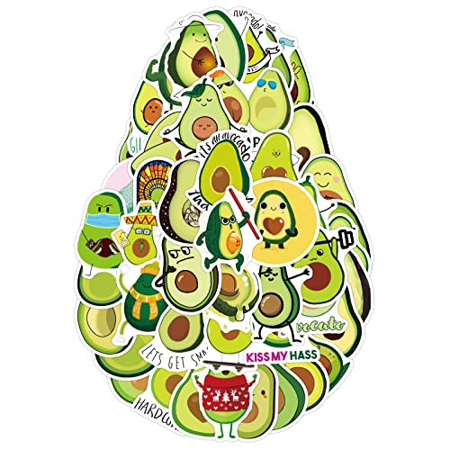 TIESOME 100pcs Avocado Aufkleber, Aufkleber, Avocado Wasserfeste Vinyl Aufkleber für Wasserflaschen Laptops Kühlschränke Gepäck Computer Mobiltelefone Skateboards Dekoration von TIESOME