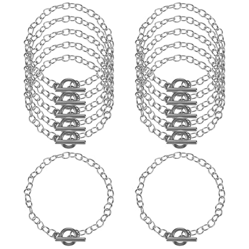TIESOME 12 Stück Armbandketten mit OT-Knebelverschluss, 20,1 cm, Metalllegierung, beschichtet, Gliederarmband, Ketten, DIY-Schmuckherstellung, runde Glieder für Frauen, Freundin, Ehefrau, Liebhaber TIESOME 12 Stück Armbandketten mit OT-Knebelverschluss, 20,1 cm, Metalllegierung, beschichtet, Gliederarmband, Ketten, DIY-Schmuckherstellung, runde Glieder für Frauen, Freundin, Ehefrau, Liebhaber von TIESOME