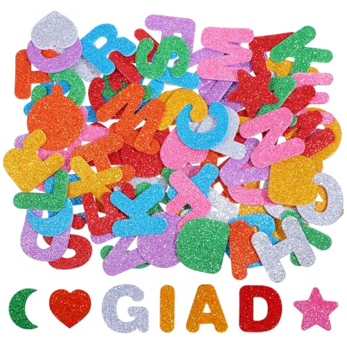 TIESOME 140 Stück Moosgummi Buchstaben Selbstklebend, 3D Glitzer Schaumstoff Aufkleber Buchstaben Basteln Sticker Alphabet Sticker für Kinder Scrapbooking Zubehör Kit TIESOME 140 Stück Moosgummi Buchstaben Selbstklebend, 3D Glitzer Schaumstoff Aufkleber Buchstaben Basteln Sticker Alphabet Sticker für Kinder Scrapbooking Zubehör Kit von TIESOME