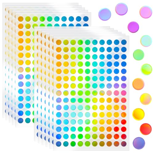 TIESOME 1500 Stück Runder Laser aufkleber, Holografische Rund Aufkleber Laser Punkt Aufkleber Runde Selbstklebend Aufkleber Kleine Kreisetiketten für DIY-Kunst dekorative Kalender Scrapbooking TIESOME 1500 Stück Runder Laser aufkleber, Holografische Rund Aufkleber Laser Punkt Aufkleber Runde Selbstklebend Aufkleber Kleine Kreisetiketten für DIY-Kunst dekorative Kalender Scrapbooking von TIESOME