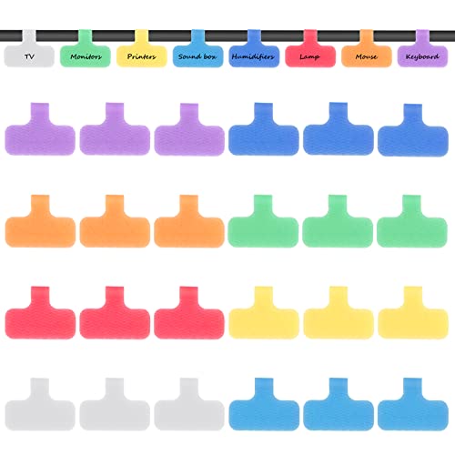 TIESOME 24 St. Kabel-Etiketten, Kabel-Etiketten, Kabel-Etiketten und Kabel-Markierungen für Kabel-Management und Identifikation (Multi-Color) von TIESOME