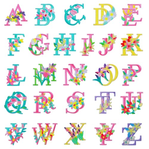 TIESOME 52 Stück Blumen Buchstaben Aufnäher zum Aufbügeln, 2 Sets florale bestickte Applikationen Aufnäher Buchstaben Aufnäher bunte Näh Reparatur Alphabet Aufnäher für Kleidung Tasche DIY Handwerk TIESOME 52 Stück Blumen Buchstaben Aufnäher zum Aufbügeln, 2 Sets florale bestickte Applikationen Aufnäher Buchstaben Aufnäher bunte Näh Reparatur Alphabet Aufnäher für Kleidung Tasche DIY Handwerk von TIESOME