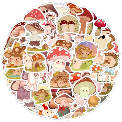 TIESOME 60 Stück Niedliche Pilze Aufkleber, Mushroom Sticker Set Wasserdicht Vinyl Sticker Schöne Aufkleber für Laptop Skateboard Journal Tassen Fahrrad Scrapbook Koffer Motorrad Helme TIESOME 60 Stück Niedliche Pilze Aufkleber, Mushroom Sticker Set Wasserdicht Vinyl Sticker Schöne Aufkleber für Laptop Skateboard Journal Tassen Fahrrad Scrapbook Koffer Motorrad Helme von TIESOME