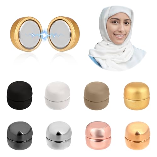 TIESOME 8 Pairs Beidseitig Hijab Magnet Stark,runden Hijab Magnetische Pins Hijab Brosche Magnetischer Hijab Clip Magnetbroschen für Hijabs Pullover Bluse Cardigan Kleider Schal(Farbe 3) von TIESOME