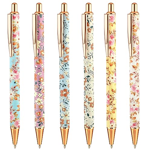 TIESOME Aesthetic Kugelschreiber, 6 Stück 1 mm Einziehbarer Blumen Kugelschreiber Gel Kugelschreiber mit schwarzer Tinte hübsche Stifte Glatte Schreibstifte Gelstift für Kollegen Bürogeschenke (B) TIESOME Aesthetic Kugelschreiber, 6 Stück 1 mm Einziehbarer Blumen Kugelschreiber Gel Kugelschreiber mit schwarzer Tinte hübsche Stifte Glatte Schreibstifte Gelstift für Kollegen Bürogeschenke (B) von TIESOME
