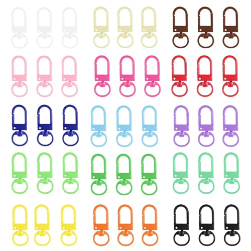 TIESOME 45 Stück Klein Metall Karabiner Schlüsselanhänger, 3,2 x 1,2 cm Bunte Karabinerhaken Krallenverschlüsse Basteln Schwenker Schlüsselring Schlüsselband Clips für Taschen, DIY Projekte TIESOME 45 Stück Klein Metall Karabiner Schlüsselanhänger, 3,2 x 1,2 cm Bunte Karabinerhaken Krallenverschlüsse Basteln Schwenker Schlüsselring Schlüsselband Clips für Taschen, DIY Projekte von TIESOME