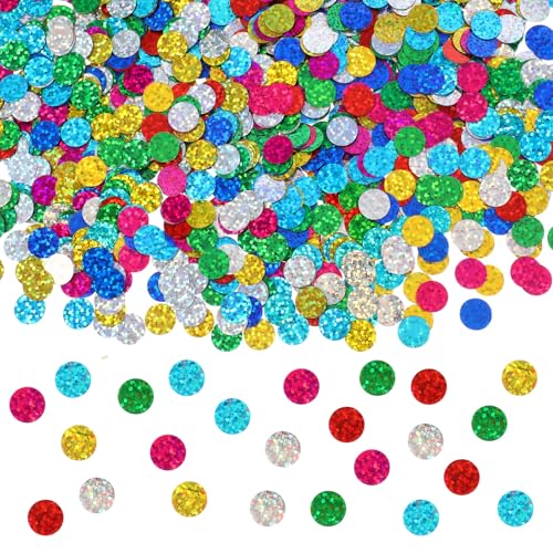 TIESOME Mehrfarbiges, Funkelndes Rundes Tischkonfetti Glitzernde Kreispunkte Konfetti Für Geburtstage Hochzeiten Junggesellinnenabschiede Valentinstag Muttertag Silvesterpartys Konfetti Dekorationen von TIESOME