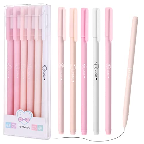 TIESOME Schwarzer Gel-Stift, 6 Pack schnell trocknende Tinte Kugelschreiber 0,5 mm feine Spitze Stift flüssige Tinte Rollerball Pen für Erwachsene Kinder schreiben Schule Büro Geschenkartikel (Rosa) TIESOME Schwarzer Gel-Stift, 6 Pack schnell trocknende Tinte Kugelschreiber 0,5 mm feine Spitze Stift flüssige Tinte Rollerball Pen für Erwachsene Kinder schreiben Schule Büro Geschenkartikel (Rosa) von TIESOME