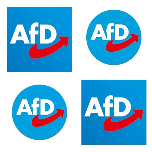100 Stück AFD Logo Aufkleber,AFD Logo Sticker 4.5cm Rund und 7.5cm Quadrat,Afd Fanartikel,AFD Politik Sticker für Auto Fenster Kfz Motorrad Laptop von TIGcccwe
