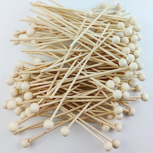 TIHOOD 200 Stück 15,2 cm Rock Candy Sticks mit Kugel Holz Rührstäbchen Holz Kuchen Sticks Getränk Rührstäbchen für Hard Rock Candy TIHOOD 200 Stück 15,2 cm Rock Candy Sticks mit Kugel Holz Rührstäbchen Holz Kuchen Sticks Getränk Rührstäbchen für Hard Rock Candy von TIHOOD